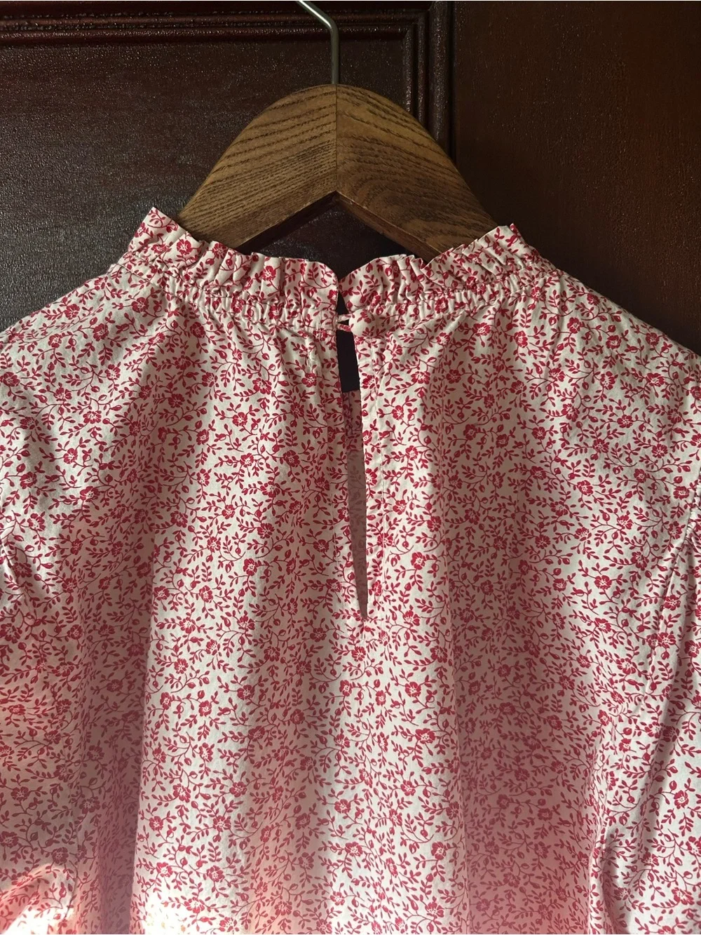 Doen Dia Puff Sleeve Midi Dress in Red Cottage Ivy Floral Size Small Cottagecore - Picture 10 of 15